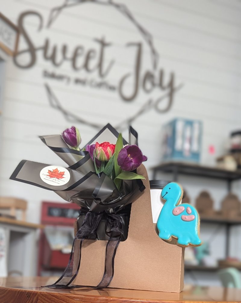 Mini Valentine's Tulip Bouquet and Sweet Joy Bakery Coffee Bundle Pre-Order - Image 2